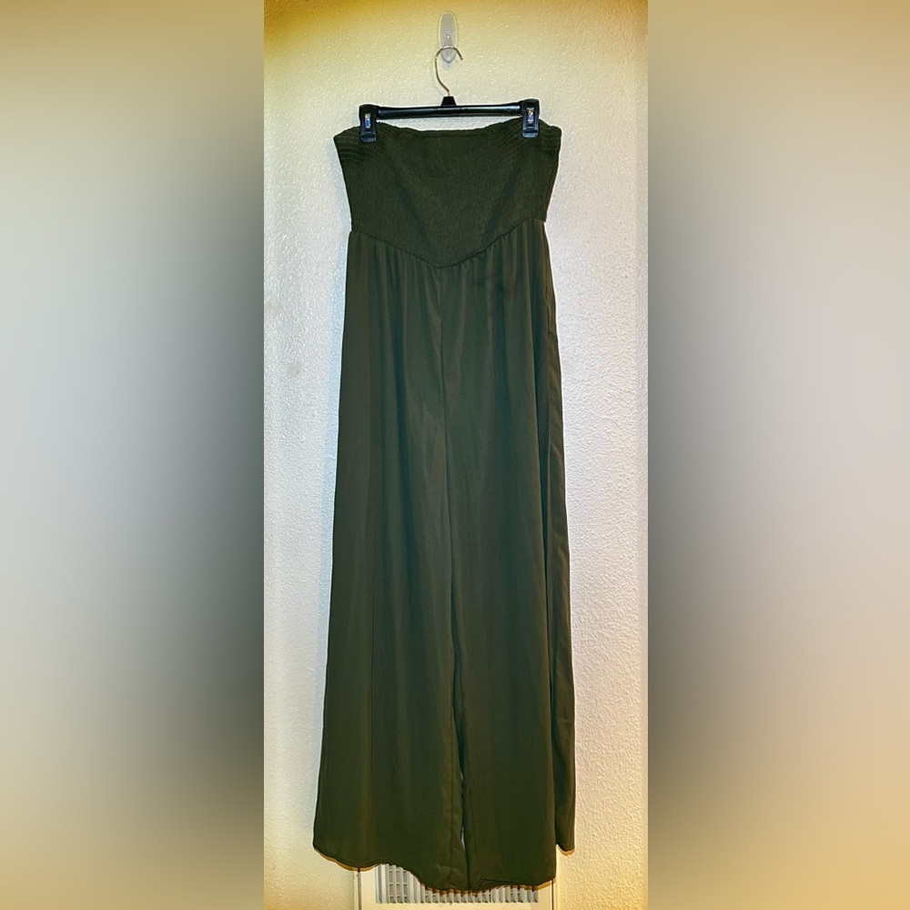 Strapless Olive Green Jumpsuit